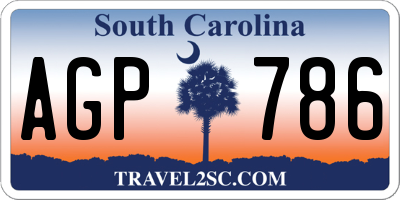 SC license plate AGP786