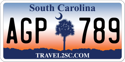 SC license plate AGP789
