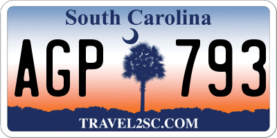 SC license plate AGP793