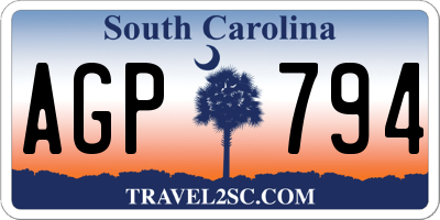 SC license plate AGP794