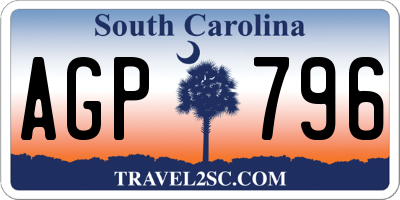 SC license plate AGP796