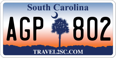 SC license plate AGP802