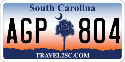 SC license plate AGP804