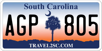 SC license plate AGP805