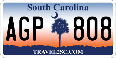 SC license plate AGP808