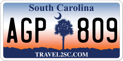 SC license plate AGP809