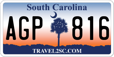 SC license plate AGP816