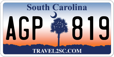 SC license plate AGP819