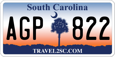 SC license plate AGP822