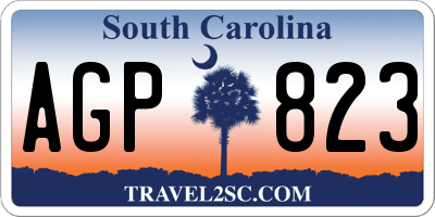 SC license plate AGP823