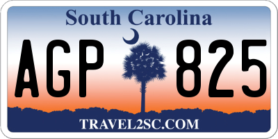 SC license plate AGP825