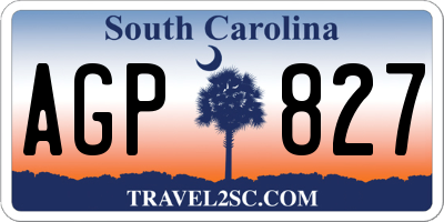 SC license plate AGP827