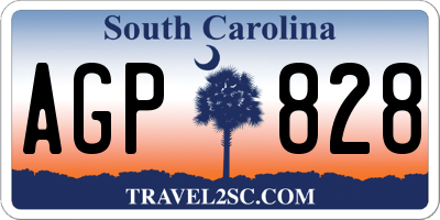 SC license plate AGP828