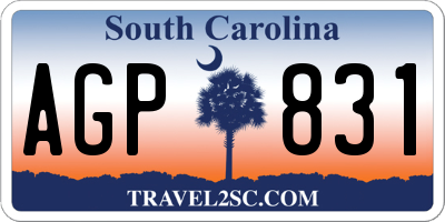 SC license plate AGP831