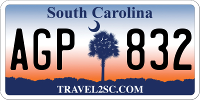 SC license plate AGP832
