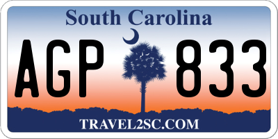 SC license plate AGP833