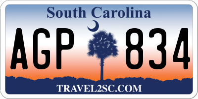 SC license plate AGP834