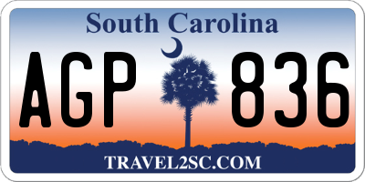 SC license plate AGP836