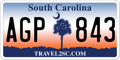 SC license plate AGP843