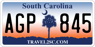 SC license plate AGP845