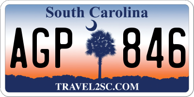 SC license plate AGP846