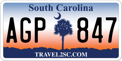 SC license plate AGP847