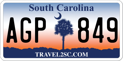SC license plate AGP849