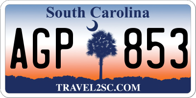 SC license plate AGP853