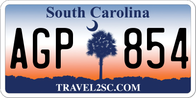 SC license plate AGP854