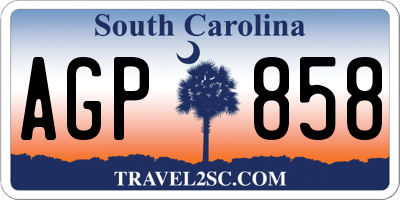 SC license plate AGP858