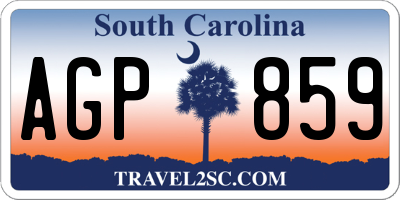 SC license plate AGP859