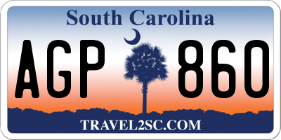SC license plate AGP860