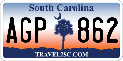 SC license plate AGP862