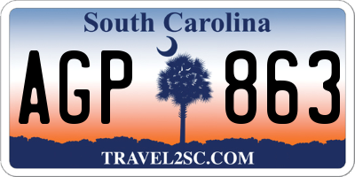 SC license plate AGP863