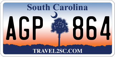 SC license plate AGP864