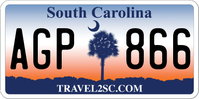 SC license plate AGP866