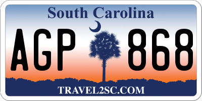 SC license plate AGP868
