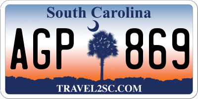 SC license plate AGP869