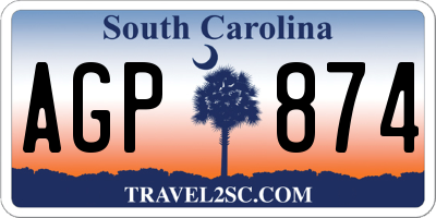 SC license plate AGP874