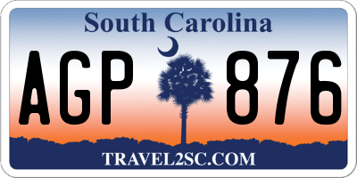 SC license plate AGP876