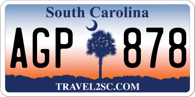SC license plate AGP878