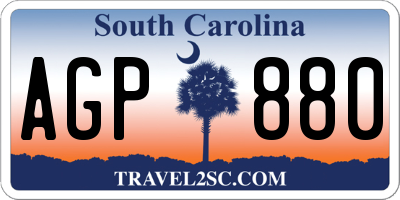 SC license plate AGP880
