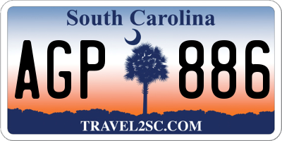 SC license plate AGP886