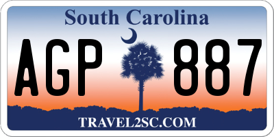 SC license plate AGP887