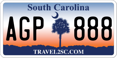 SC license plate AGP888