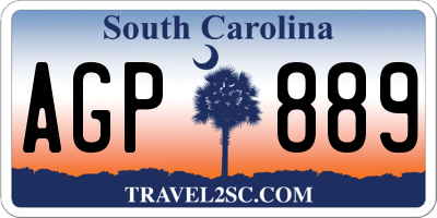 SC license plate AGP889