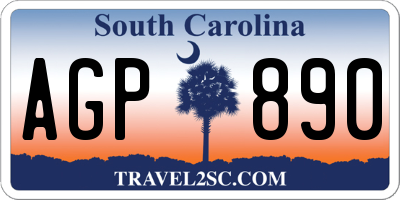 SC license plate AGP890