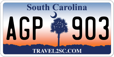 SC license plate AGP903