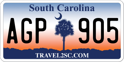 SC license plate AGP905