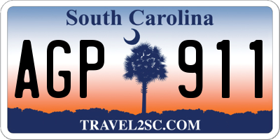 SC license plate AGP911